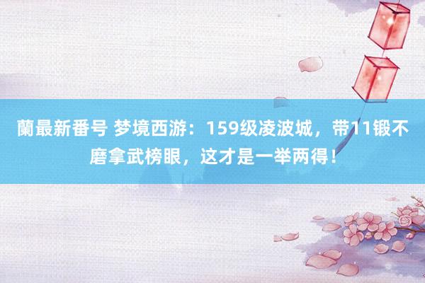蘭最新番号 梦境西游：159级凌波城，带11锻不磨拿武榜眼，这才是一举两得！