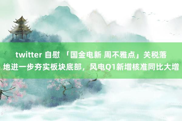 twitter 自慰 「国金电新 周不雅点」关税落地进一步夯实板块底部，风电Q1新增核准同比大增